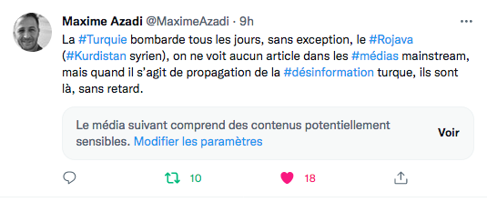 Maxime Azadi : la Turquie bombarde tous les jours