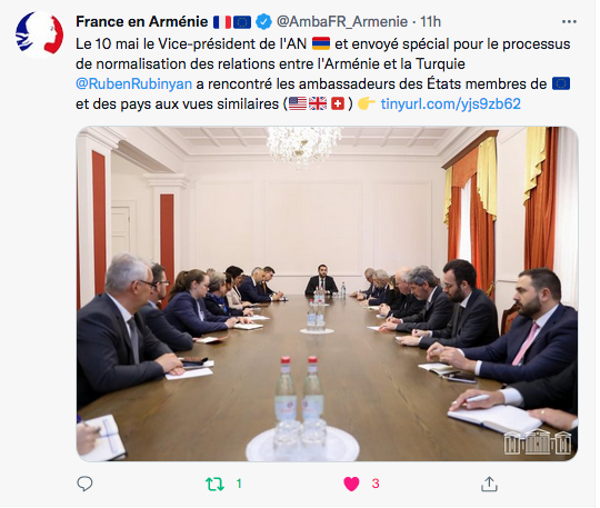 FRANCE EN ARMÉNIE : Rubinian recontre les ambassadeurs