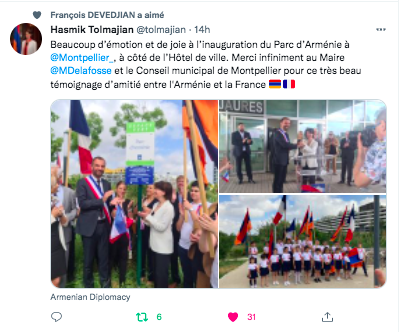 Hasmik Tolmajian : Joie à Montpellier