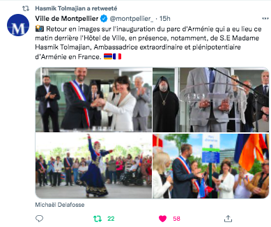 Ville de Montpellier  : inauguration du Parc d&rsquo;Arménie