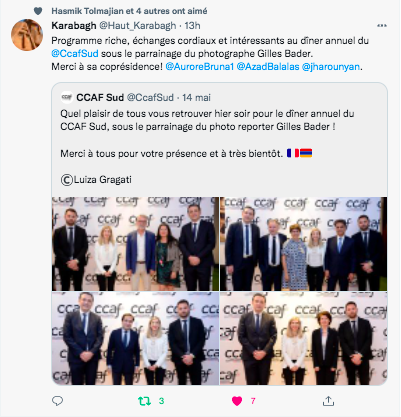 Karabakh : programme riche au diner du CCAF-sud