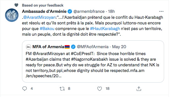 Ambassade d&rsquo;Arménie : Karabakh un peuple qui doit être respecté