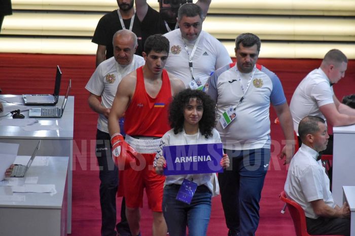 Vakhtang Harutyunyan (Arménie, 75 kg) a commencé par une victoire les championnats d’Europe de boxe à Erévan en Arménie