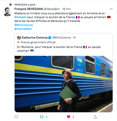 Francois Devedjian : Mme Colonna nous vous attendons en Arménie