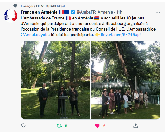 Ambassade de France : 10 jeunes d&rsquo;Arménie