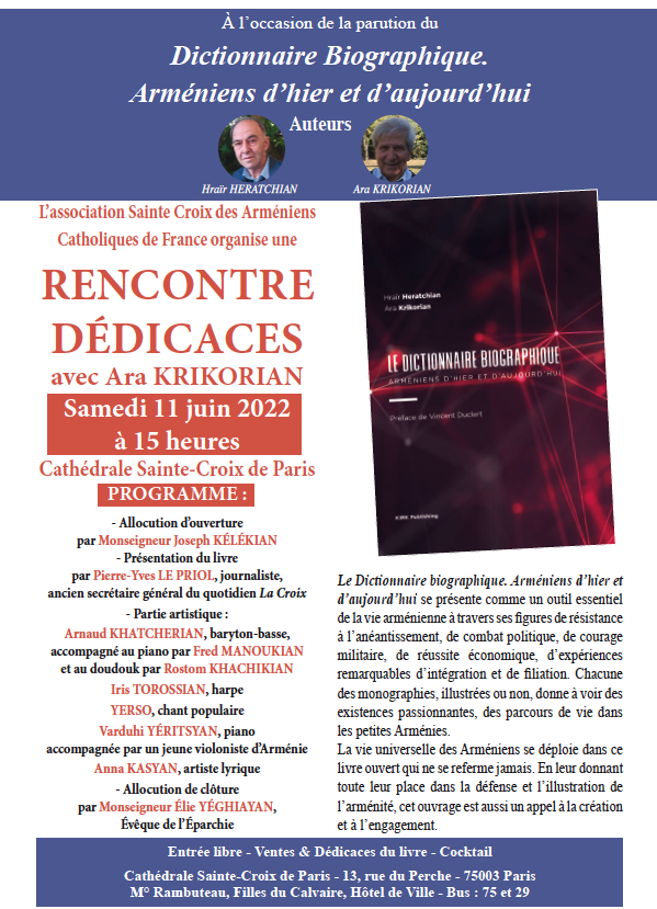 Dictionnaire biographique Arméniens d&rsquo;hier et d&rsquo;aujourd&rsquo;hui