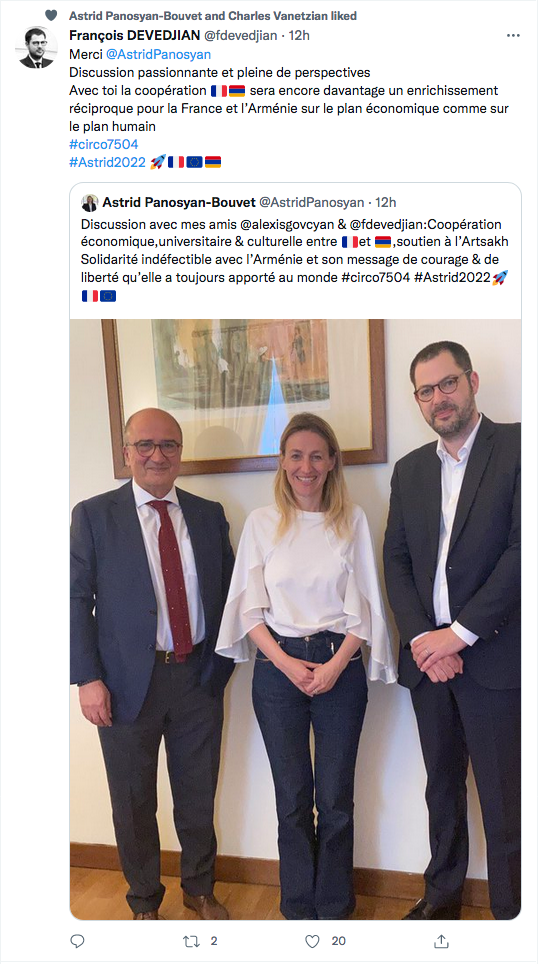 François Devedjian : Merci à Astrid Panosyan
