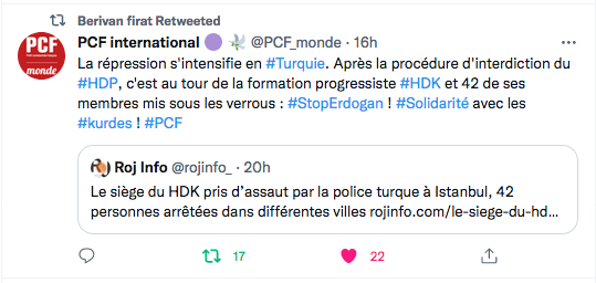 PCF : La répression s&rsquo;intensifie en Turquie