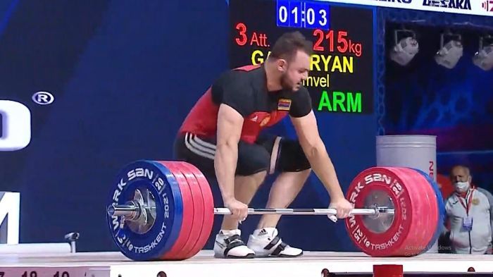 L&rsquo;haltérophile Samvel Gasparyan (Arménie) vice-champion d’Europe d’haltérophilie