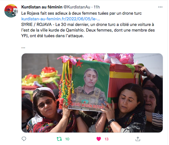 Kurdistan au féminin : Deux femmes tuées par un drone turc