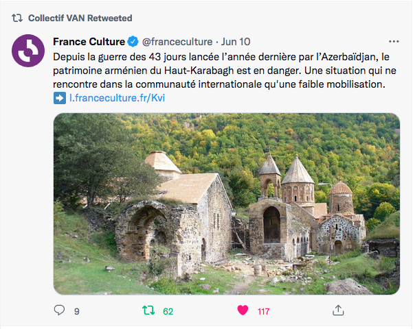 France culture : patrimoine arménien en danger