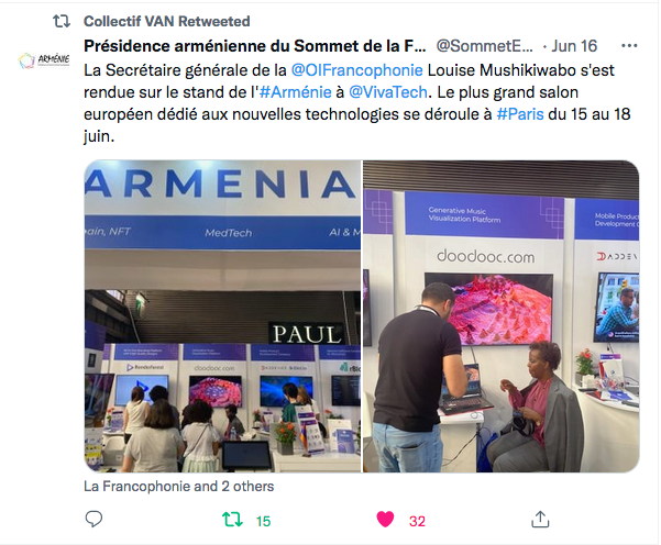 Présidence arménienne francophonie : Louise Mushikiwabo s&rsquo;est rendue sur le stand