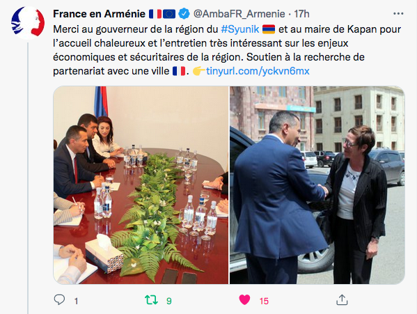 Ambassade de France : merci au gouverneur du Syunik