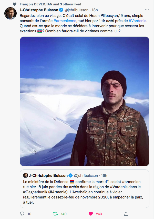 JC Buisson : le visage de Harach Piliposyan tué à 19 ans