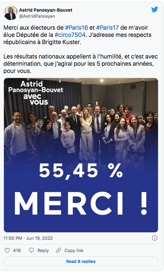 Astrid Panosyan : merci aux électeurs de m&rsquo;avoir élue député