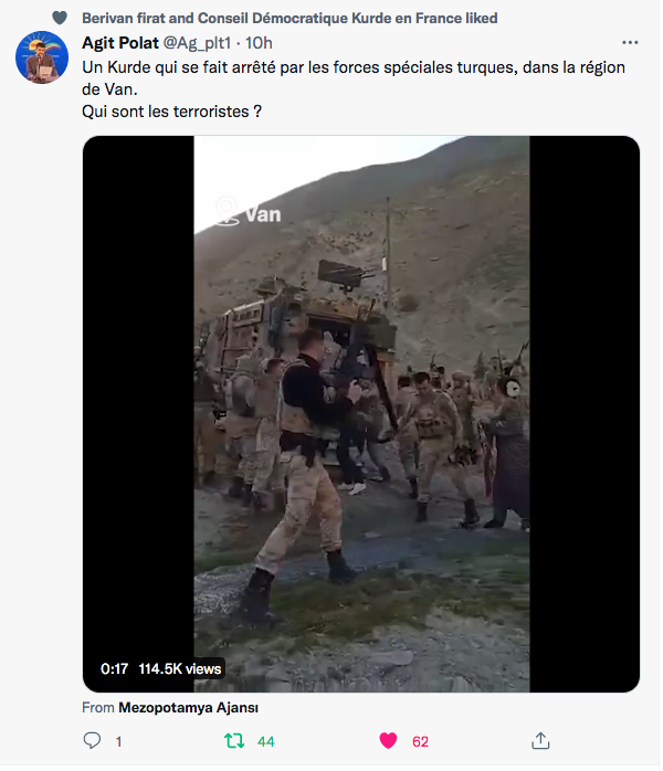 Agit Polat : les images de l&rsquo;arrrestation d&rsquo;un Kurde