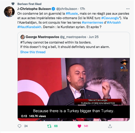 JC Buisson : on condamne la Russie mais pas les impérialistes neo-ottomans