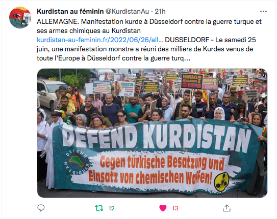 Kurdistan au féminin : manifestation contre la guerre turque à Dusseldorf