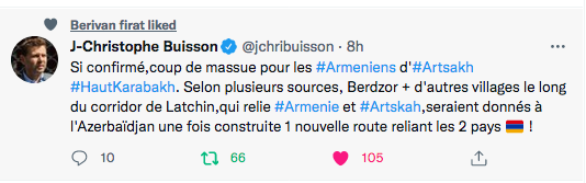 JC Buisson : Berdzor et d&rsquo;autres villages seraient donnés à l&rsquo;Azerbaïdjan