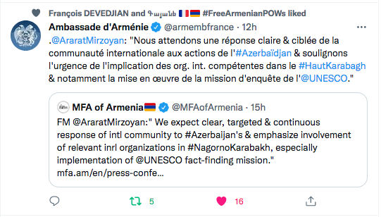 Ambassade d&rsquo;Arménie : attendons une réponse claire de la communauté internationale