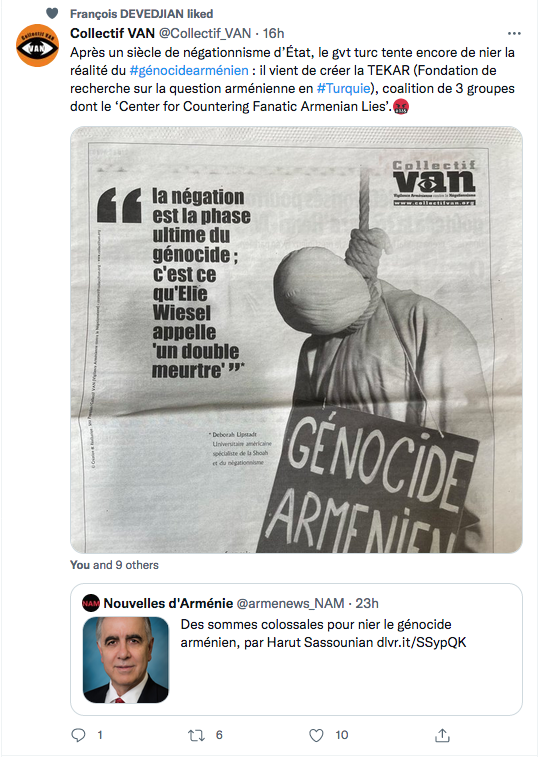 Collectif Van : le négationnisme permanent du gvt turc