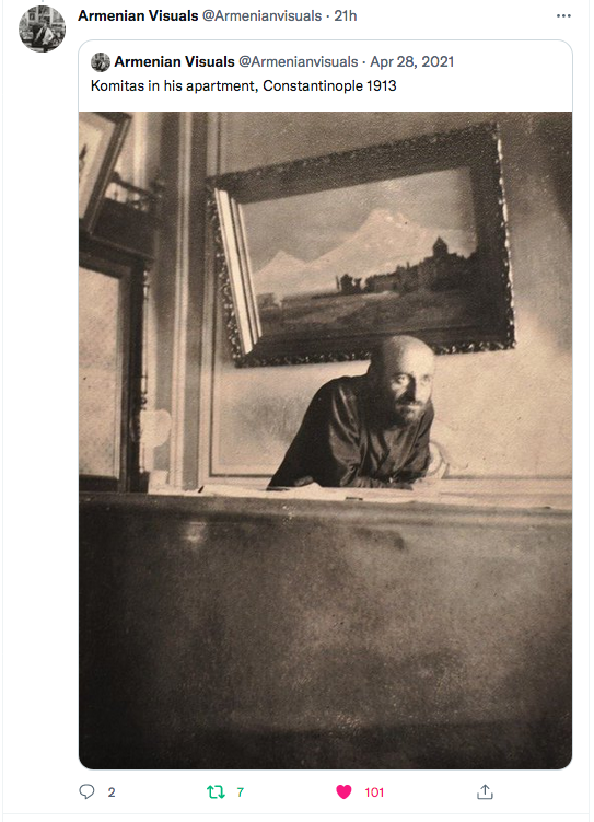 Armenian visual : Komitas dans son appartement à Constantinople
