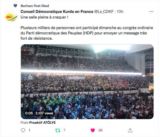 CDK-F : plusieurs milliers de personnes au congrès du HDP