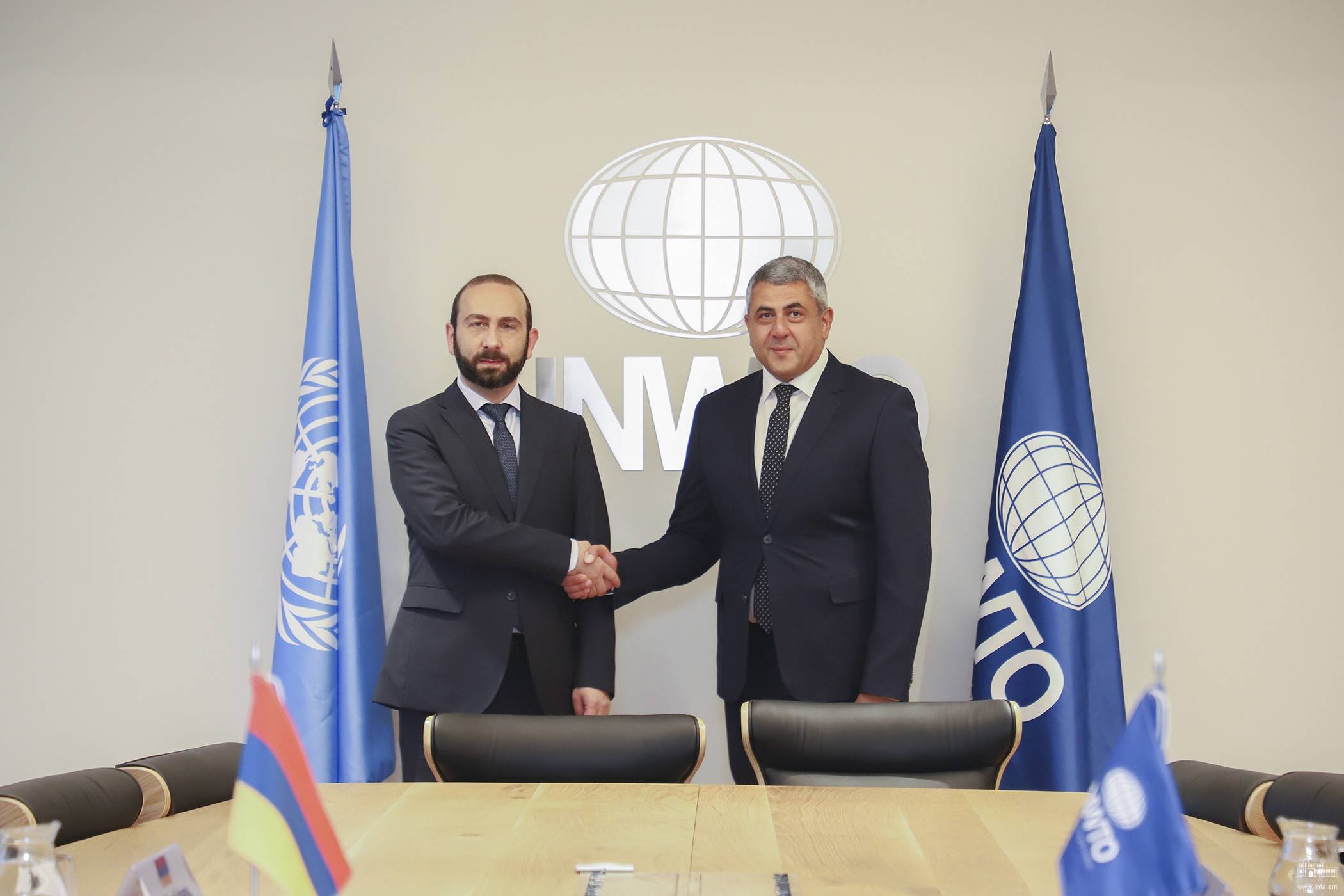 Rencontre d&rsquo;Ararat Mirzoyan avec le Secrétaire général de l&rsquo;Organisation mondiale du tourisme des Nations Unies Zurab Pololikashvili