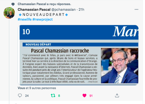 Pascal Chamassian : un nouveau départ