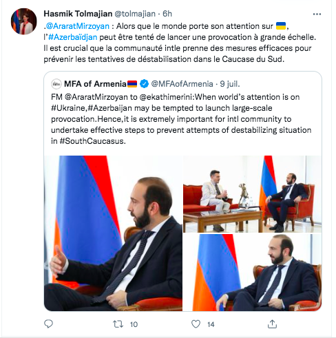 Hasmik Tolmajian : L&rsquo;Azerbaïdjan peut tenter de lancer une provocation à grande échelle
