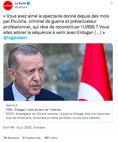 Le Point : Nostalgique de l&rsquo;Empire Ottoman vous allez aimé la séquence à venir