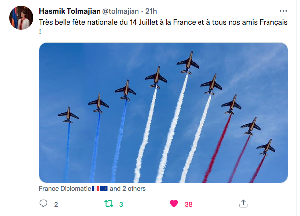 Hasmik Tolmajian :  belle fête nationale du 14 juillet