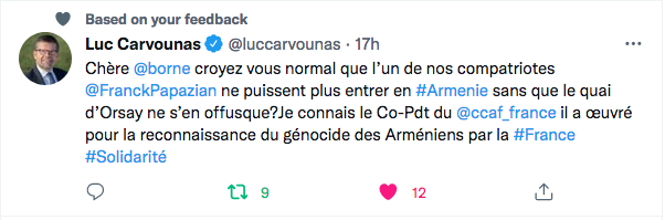 Luc Carvounas : Le quai d&rsquo;Orsay doit dénoncer l&rsquo;expulsion de M.Papazian