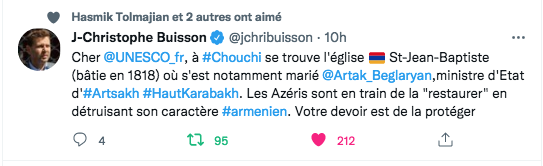 J.C. Buisson : L&rsquo;Unesco doit protéger l&rsquo;église St.Jean Baptiste de Chouchi