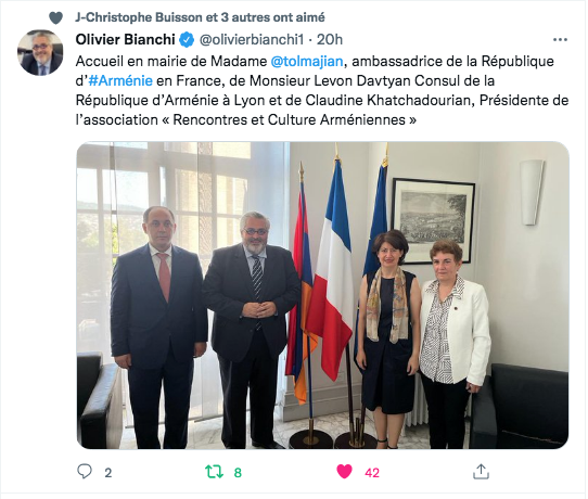 Olivier Blanchi : Accueil de l&rsquo;ambassadrice d&rsquo;Arménie