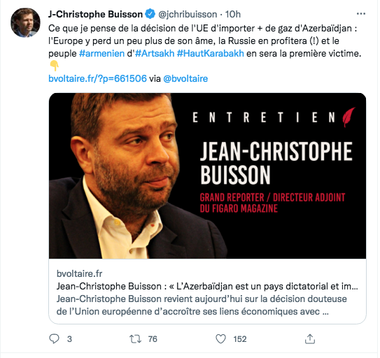 JC Buisson : ce que je pense de l&rsquo;importation du gaz azerbaïdjanais