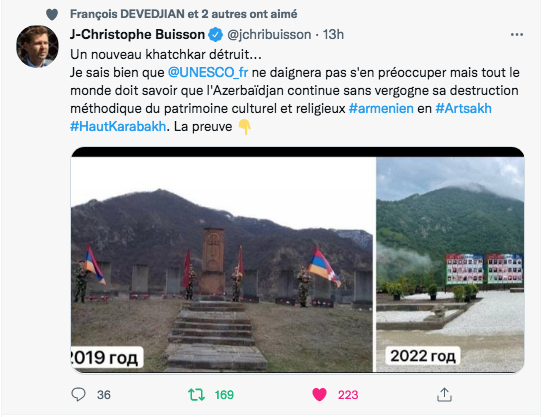 JC Buisson : Un nouveau Khatchkar détruit par l&rsquo;Azerbaïdjan