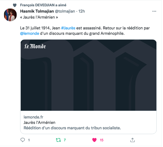 Hasmik Tolmajian : Jaures l&rsquo;Arménien