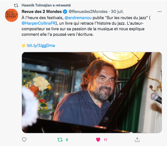 Revue des 2 mondes : André Manoukian sur les routes du jazz