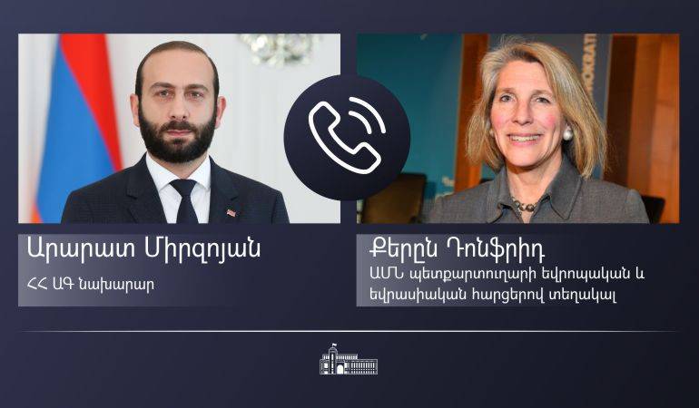 Conversation téléphonique entre A. Mirzoyan et Karen Donfried secrétaire d&rsquo;État adjointe américaine pour les affaires européennes et eurasiennes