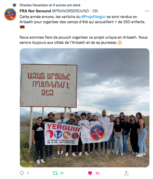 FRA Nor Séround : camp d&rsquo;été en Artsakh