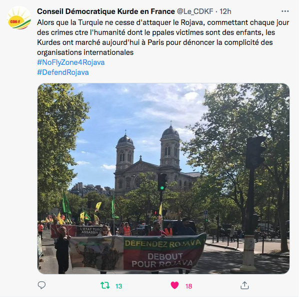 CDK-F : manifestation à Paris contre la Turquie