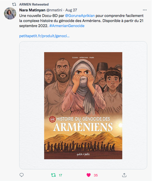 Nara Matinyan : La BD de G. Aprikian pour comprendre le génocide