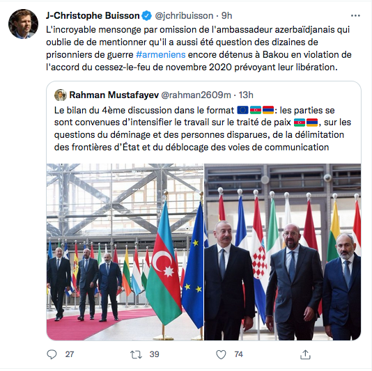JC Buissson : mensonge par omission de l&rsquo;ambassadeur azerbaïdjanais