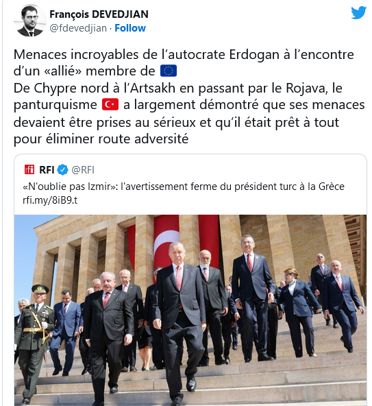 F. Devedjian : Menaces incroyables sur la Grèce