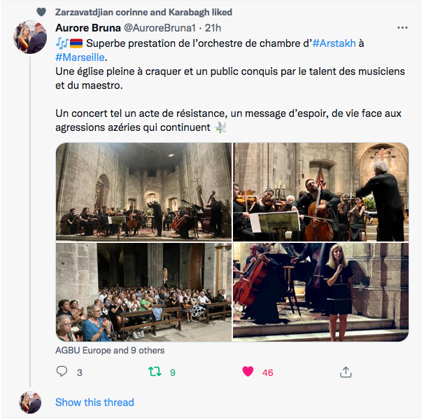 Aurore Bruna : l&rsquo;orchestre de l&rsquo;Artsakh à Marseille