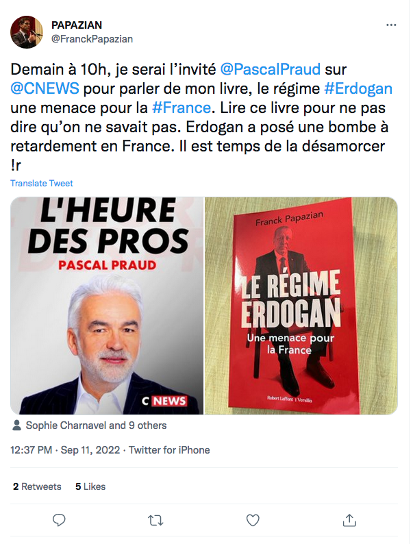 Franck Papazian : à 10h lundi chez Pascal Praud