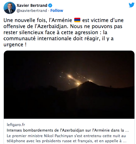 Une nouvelle fois, l’Arménie est victime d’une offensive de l’Azerbaïdjan