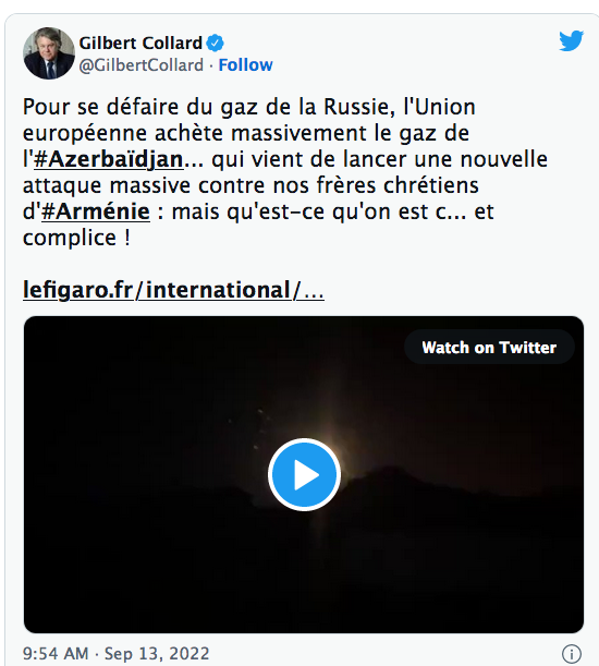 Pour se défaire du gaz de la Russie, l&rsquo;Union européenne achète massivement le gaz de l&rsquo;Azerbaïdjan