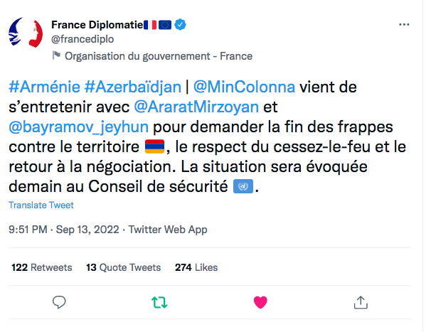 France diplomatie : la situation sera évoquée au CSNU